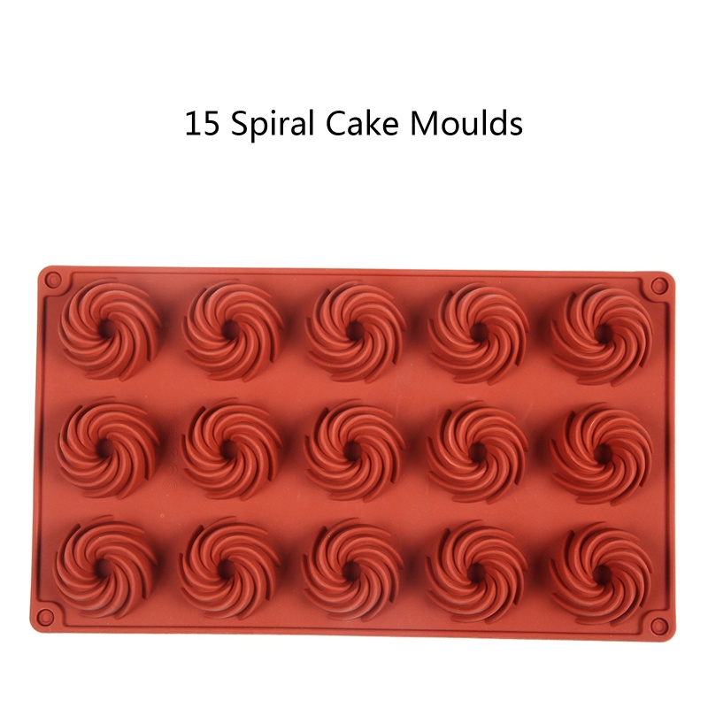 Khuôn Silicone 15 Ô Hình Xoắn Ốc Làm Bánh Mousse