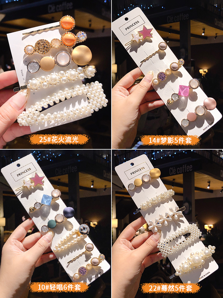 Kẹp Tóc Phối Ngọc Trai Phong Cách Hàn Quốc Nhiều Thiết Kế Tùy Chọn Xinh Xắn Cho Nữ