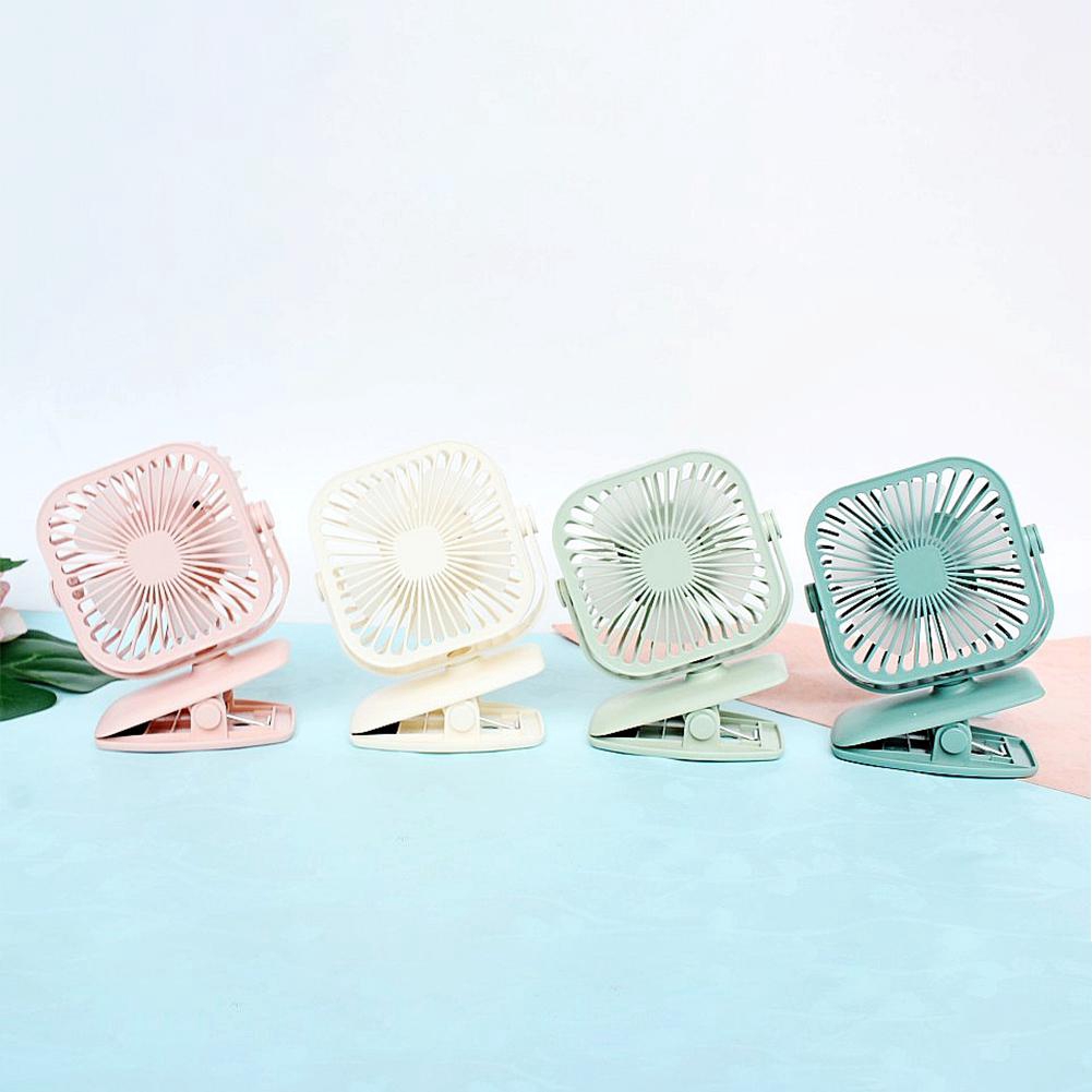 Quạt sạc USB mini hình vuông có kẹp tiện lợi