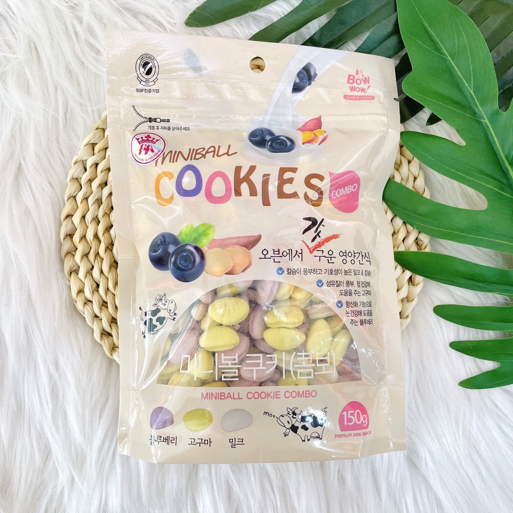 Bánh Cookies hỗn hợp Bowwow Hàn Quốc / Gói 150gr