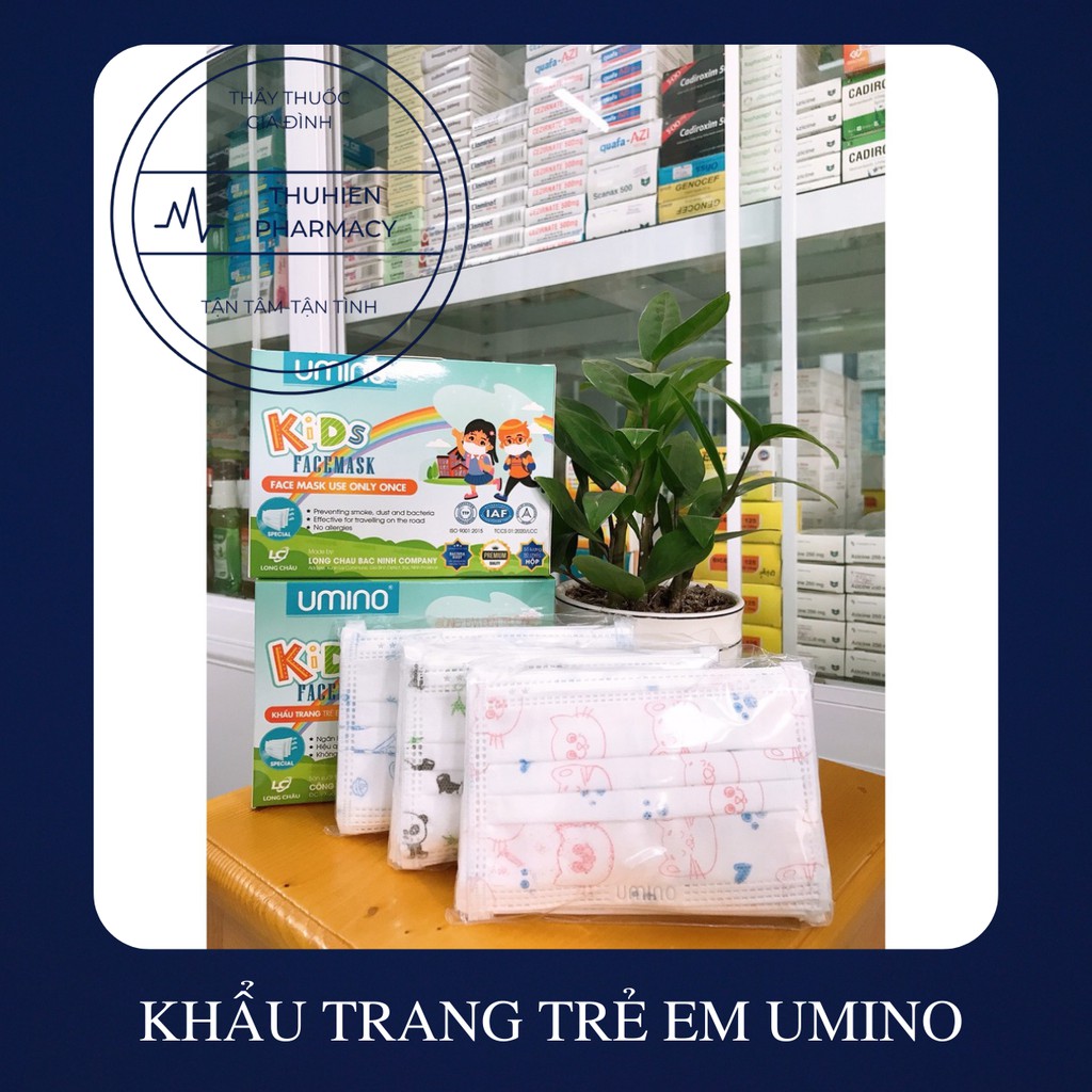 Khẩu trang Umino hình siêu dễ thương dành cho bé dưới 10 tuổi-Hộp 50 cái