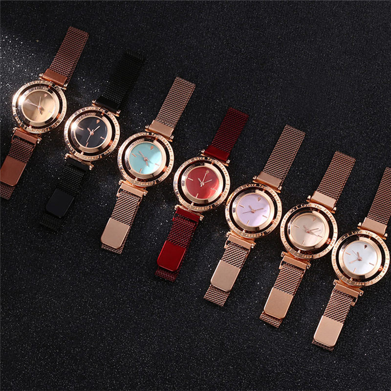 ZOLFA Fashion Womens Magnet Buckle Bracelet Watches Luxury Rose Gold Rotating Ladies Quartz Wristwatch Đồng hồ nữ