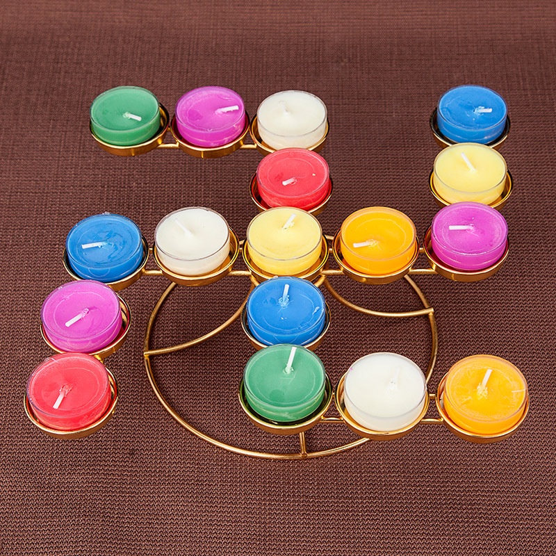 Đèn dược sư chư vạn , đế nến hợp kim chữ vạn