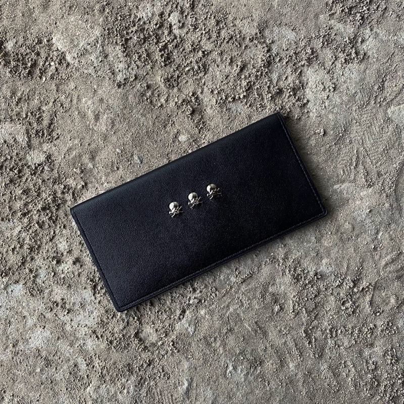 Ví da Ví đầu lâu Đen 10*19cm