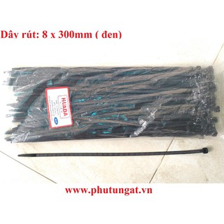Dây rút nhựa đen 8 x 300mm