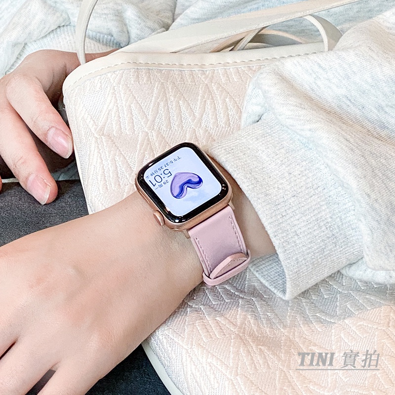 Dây Đeo Bằng Da Khóa Kim Loại Cho Đồng Hồ Thông Minh Apple Watch Series 7 6 5 4 3 2 1 SE iWatch7 45mm 38/41/40/42 44mm