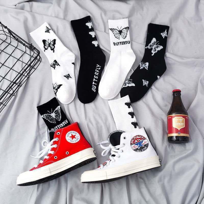 Tất vớ cổ cao trắng đen nữ nam thời trang basic phong cách Hàn Quốc siêu hot co giãn thấm hút khử mùi tốt ABICA TD058