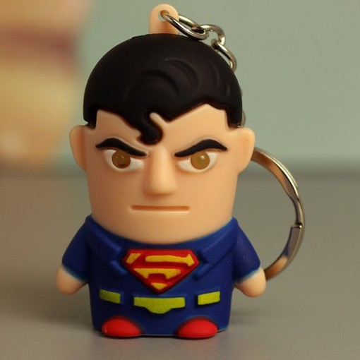 Móc khóa Superman đèn Led phát sáng có âm thanh độc đáo-Móc khóa siêu nhân xanh đèn Led ngộ nghĩnh