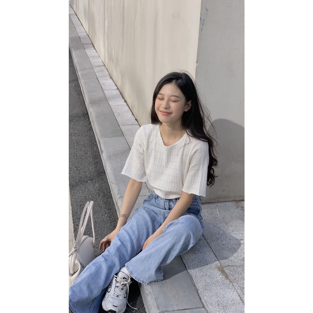 Áo len lỗ tay lỡ cổ tròn LOLLIE STUDIO AL09