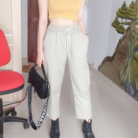 Quần kaki ống côn nam nữ ( ảnh thật) Tây âu óng xuông vải mềm mịn có túi dáng dài đi học công sở