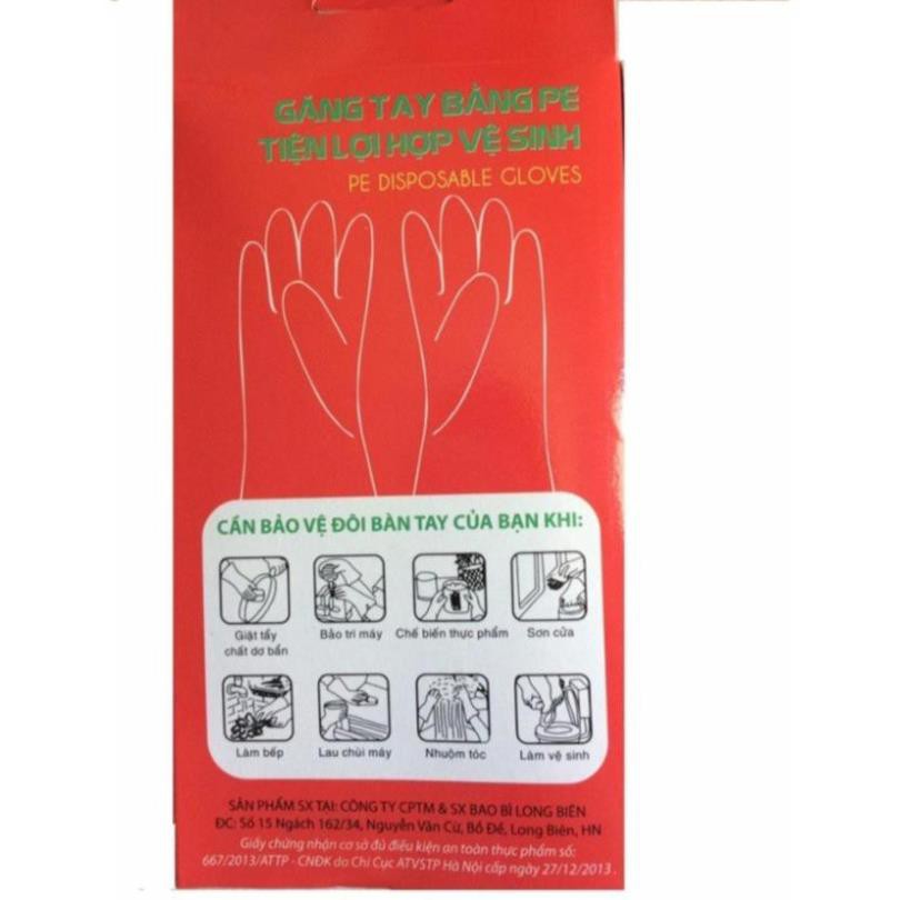 Hộp 80 chiếc găng tay nilon dùng 1 lần giá tốt