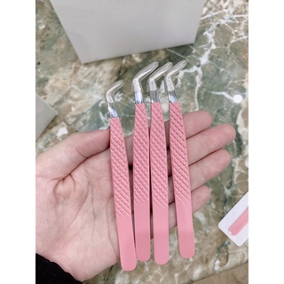 Nhíp gắp volume tạo fan màu hồng pastel mũi 11mm - 12mm - 13mm