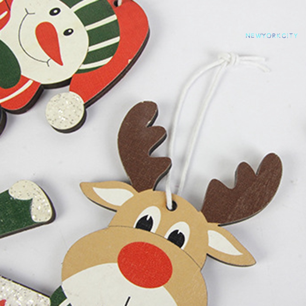 Phụ Kiện Trang Trí Giáng Sinh Kiểu Hoạt Hình Bắt Mắt Bằng Gỗ