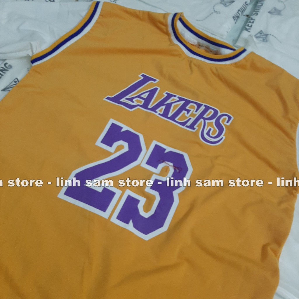 Áo thun tay lỡ nữ thể thao freesize phông form rộng Unisex, mặc lớp, nhóm, cặp phối kiểu bóng rổ in chữ LAKERS | BigBuy360 - bigbuy360.vn