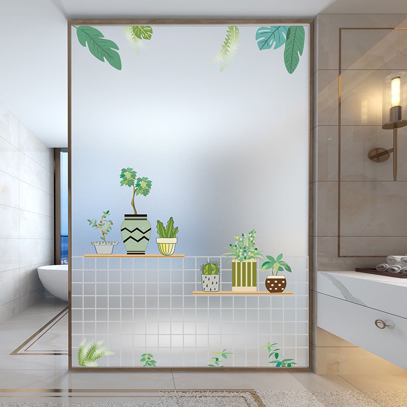 Miếng Dán Cửa Kính Mờ Họa Tiết Hoạt Hình Bảo Vệ Sự Riêng Tư