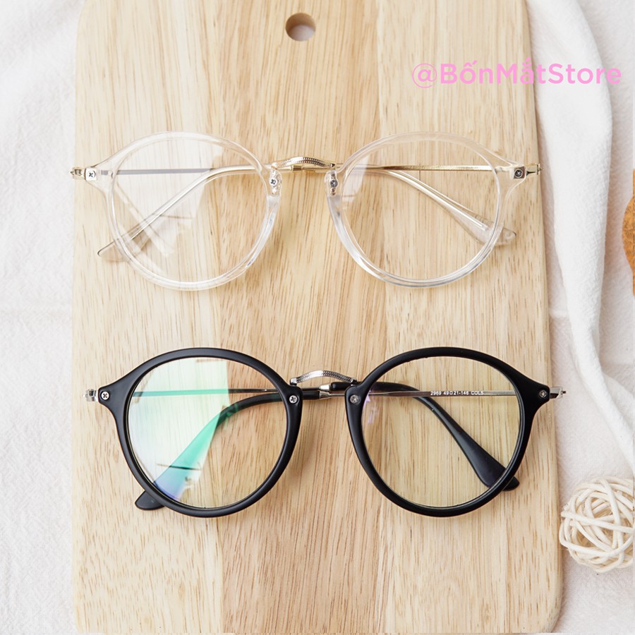 Gọng Kính Cận Tròn Vintage Càng Mảnh B969