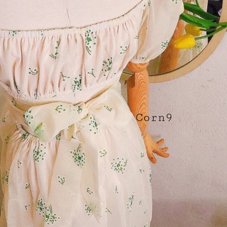 ĐẦM HOA CUTOUT NƠ LƯNG BO EO