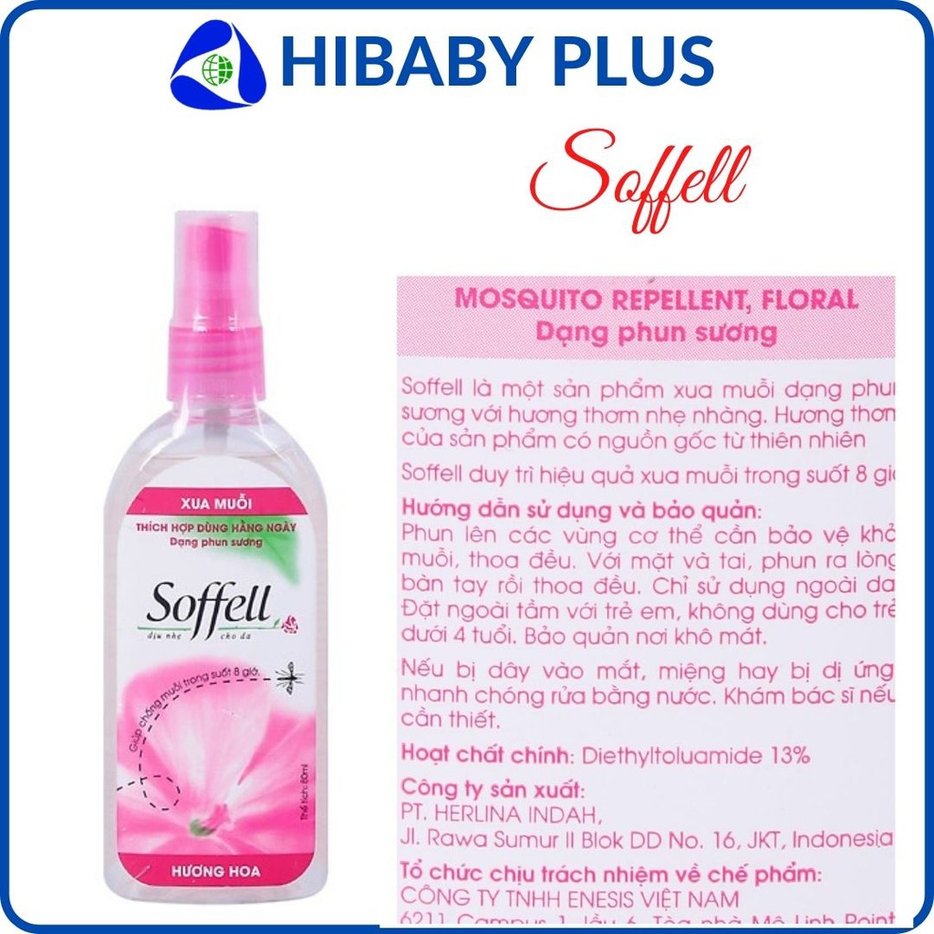 Chai xịt chống muỗi Soffell Indonesia an toàn cho bé - kem bôi, xịt 30, 80ml