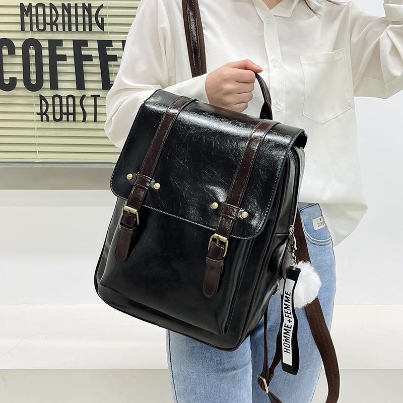 Ba Lô Da Mềm Sức Chứa Lớn Phong Cách Retro Anh Quốc 2022 Cho Nữ
