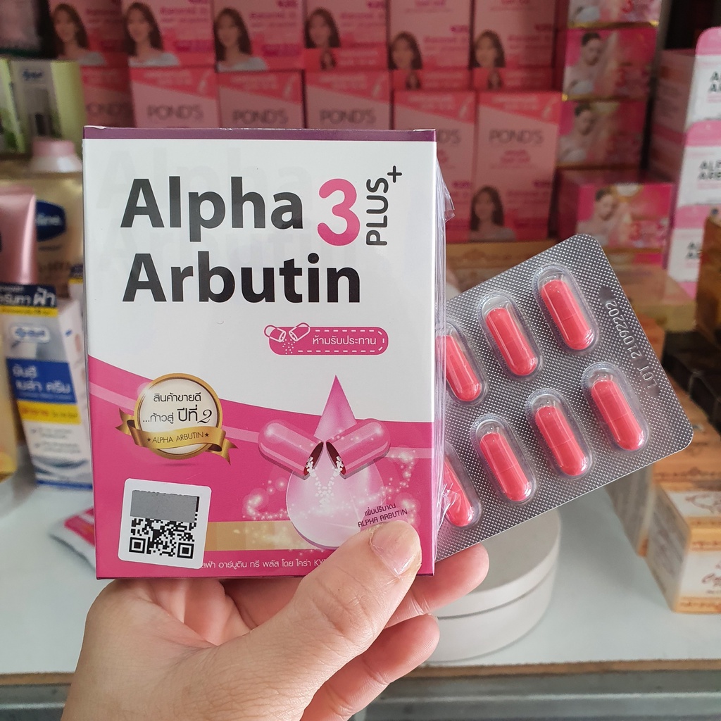 [ 𝐒𝐢̉ 𝐇𝐂𝐌 ] Vỉ Kích Trắng - Viên Bột Kích Trắng ALPHA  ARBUTIN 3 Plus Thái Lan