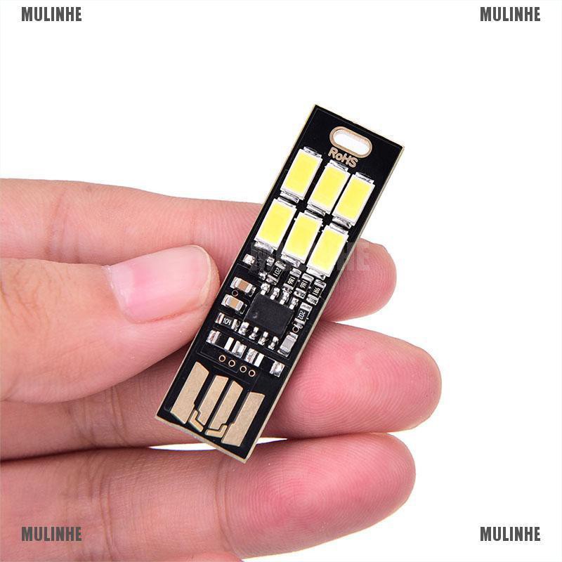 1 Bộ Nguồn usb mini 6 Đèn led Cảm Ứng Ánh Sáng Trắng Ấm / Thuần Khiết
