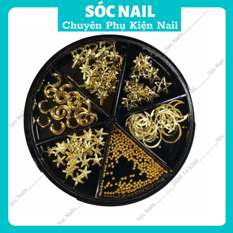 Set 6 Charm Phụ Kiện Nail Trang Trí Móng Siêu Đẹp