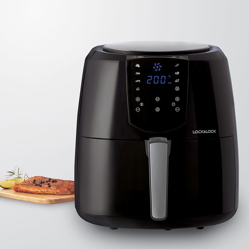 [BH 12 Tháng] Nồi Chiên Không Dầu Điện Tử Lock&amp;Lock Jumbo Plus Air Fryer EJF357BLK (5.2 Lít) Màu Đen