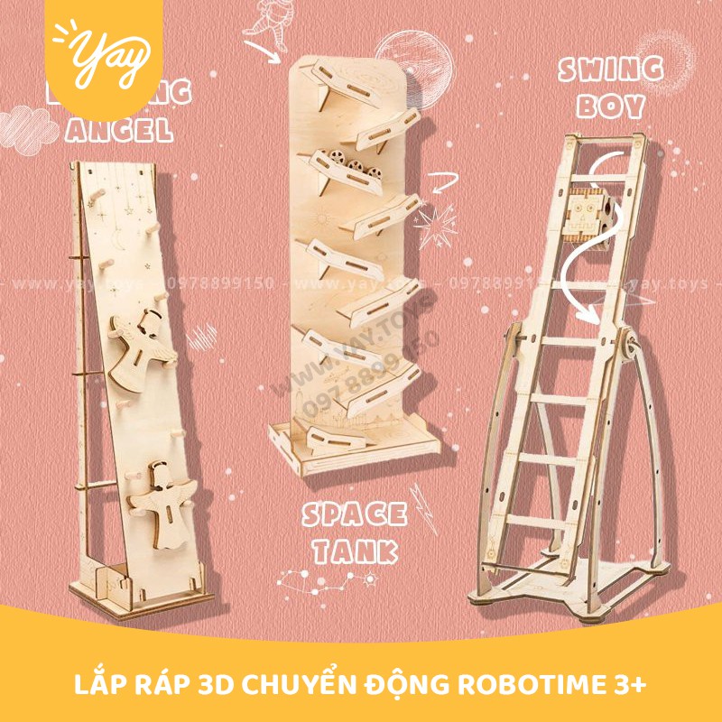 Lắp Ráp 3D Chuyển động Robotime 3+ (Bản Tiếng Anh)