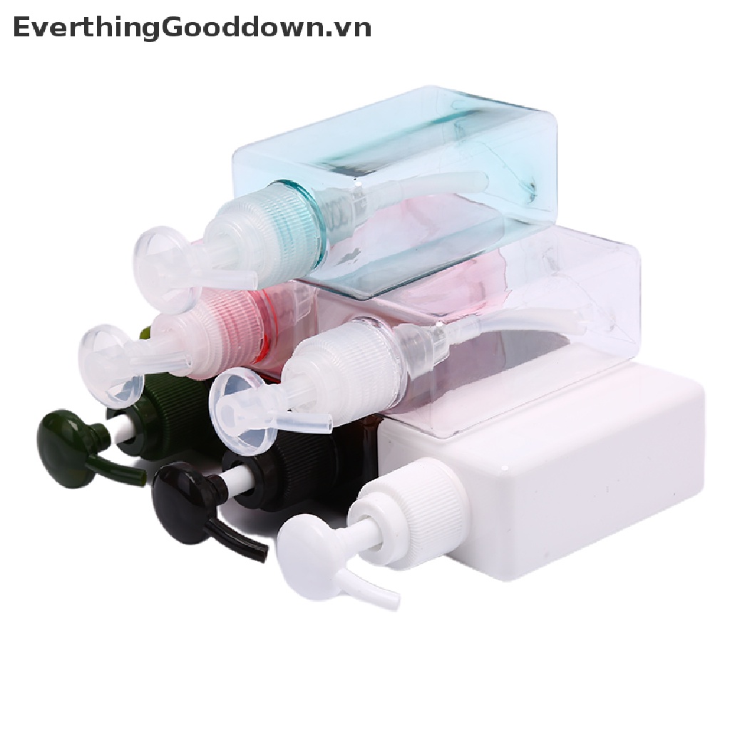 Everthinggooddown Chai Nhựa Rỗng Trong Suốt Đựng Dầu Gội Đầu (Không Nhãn Dán)
