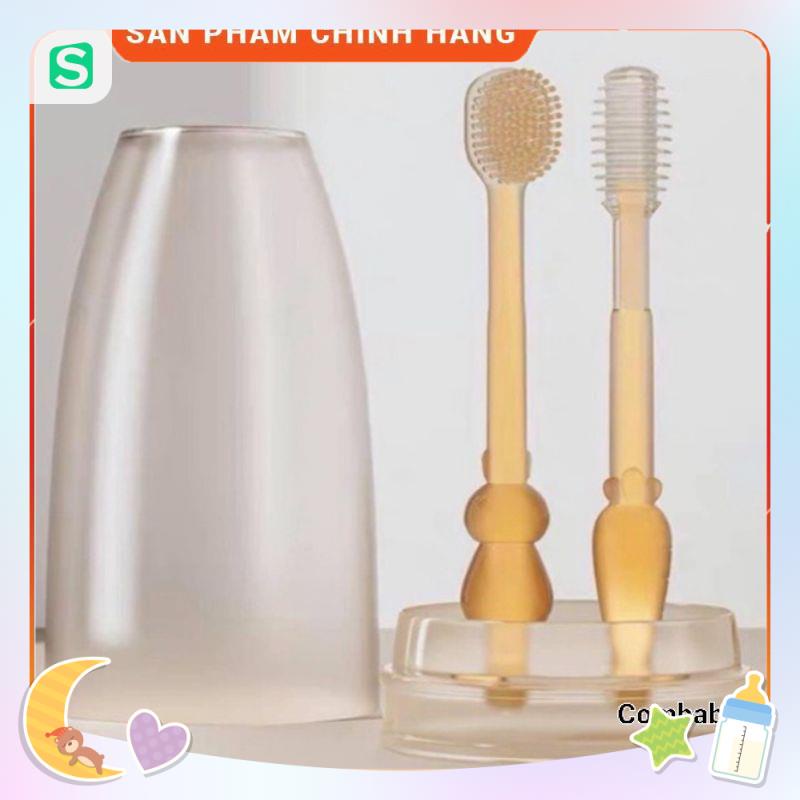 Sét Rơ Lưỡi + Bàn Chải Silicon Cho Bé 0-18 THÁNG