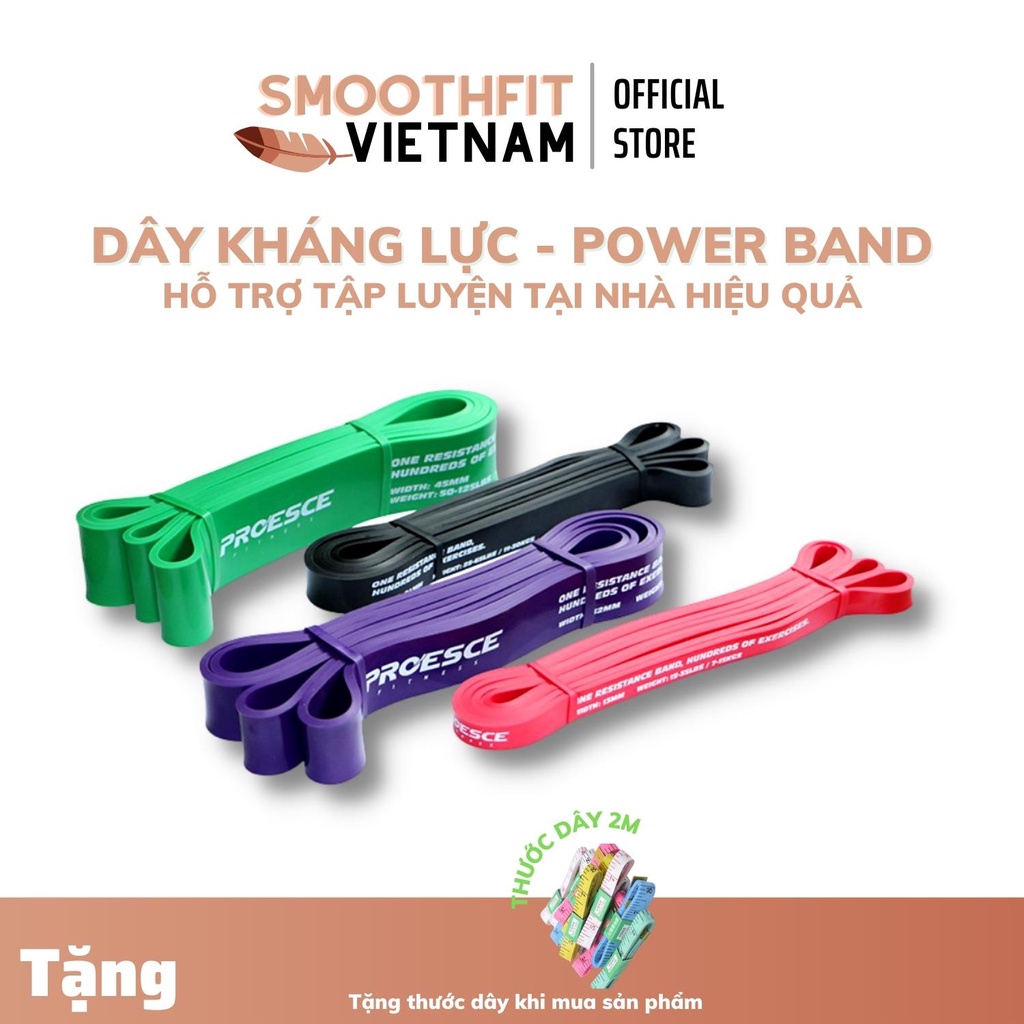 Dây Kháng Lực Power Band Đa Nặng SmoothFitvn - Hỗ Trợ Tập Luyện Toàn Thân .