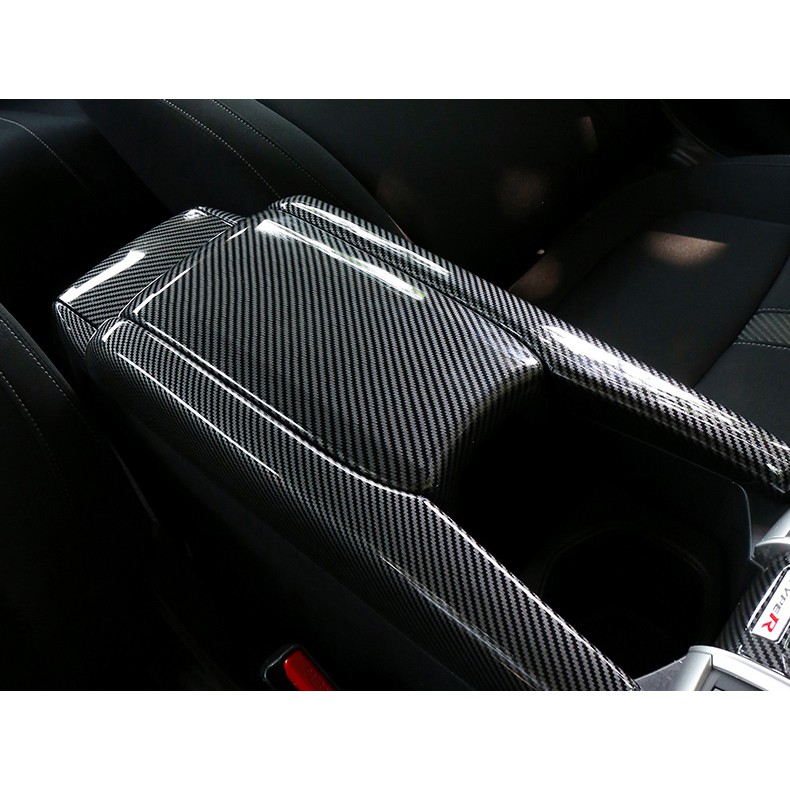 Ốp bệ tì tay trung tâm, ốp carbon Honda Civic 2016+. Hàng cao cấp