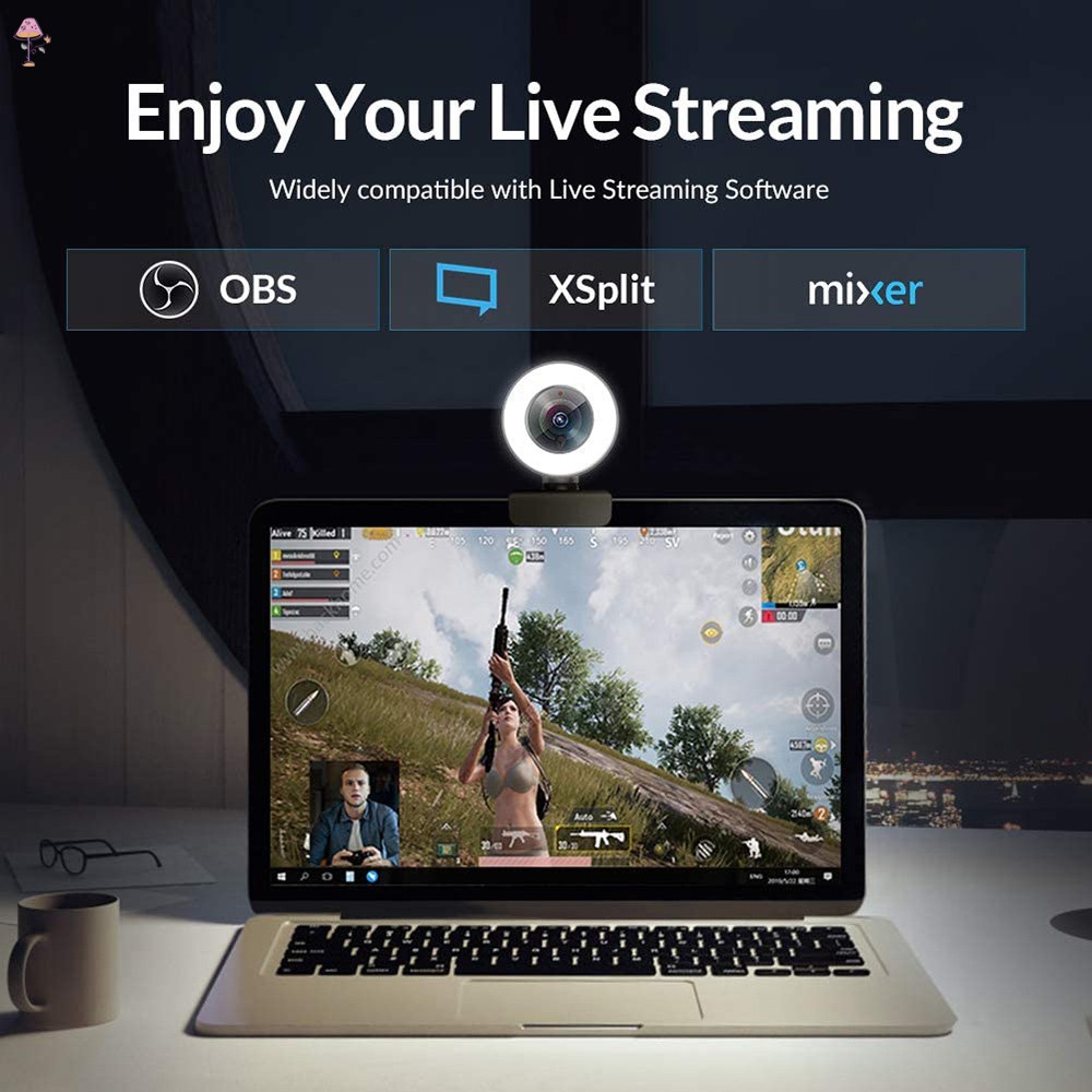 VN Webcam Có Thể Điều Chỉnh Độ Sáng 2k / 1080p Hd Kèm Mic | BigBuy360 - bigbuy360.vn