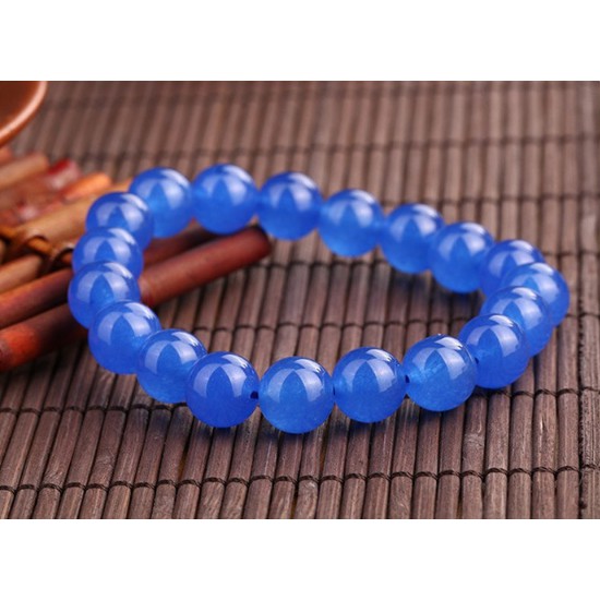 Thời trang New Blue Jade Medulla Chain Men and Women Vòng tay mã não tự nhiên Phụ nữ Bóng một vùng Sinh viên Wild Chất lượng cao Thời trang Vòng đeo tay cổ điển Sản phẩm mới