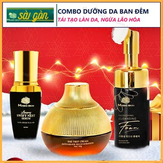 COMBO Dưỡng Da 1 kem  Tái Sinh 1 Serum Yến Tươi 1 Sữa Rửa Mặt Bọt Biển MAGIC SKIN CHÍNH HÃNG