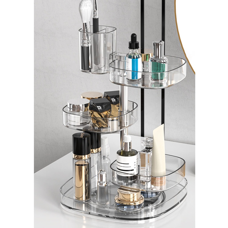 Khay Đựng Đồ Trang Điểm 5 Tầng Trong Suốt Có Thể Điều Chỉnh