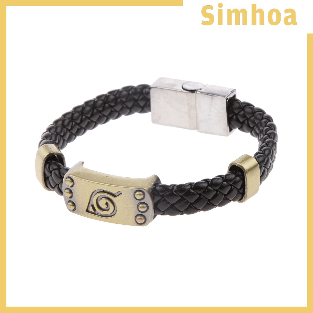 [SIMHOA] Anime Comic Naruto Leaf Village Logo Konoha Ninja Cosplay Wristband Bracelet