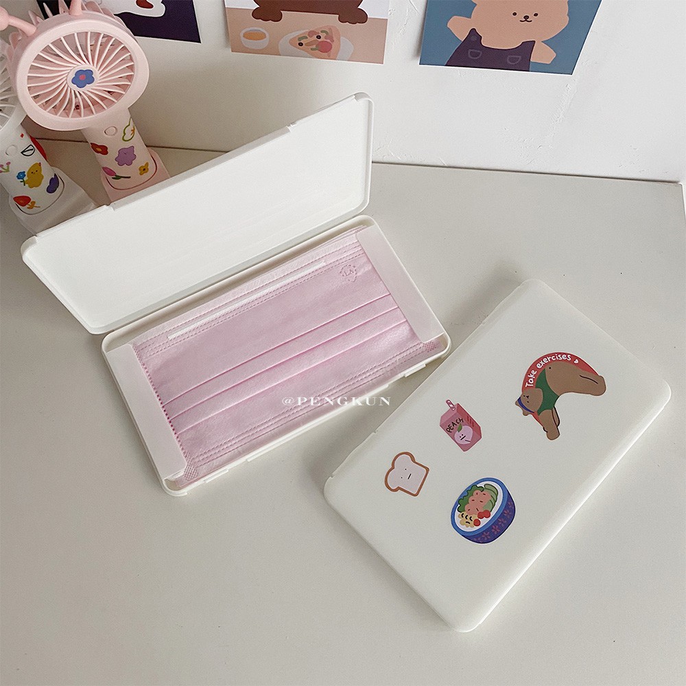 [Hàng mới về] Hộp đựng cất giữ khẩu trang chống bụi bẩn và chống ẩm nhỏ gọn tiện lợi