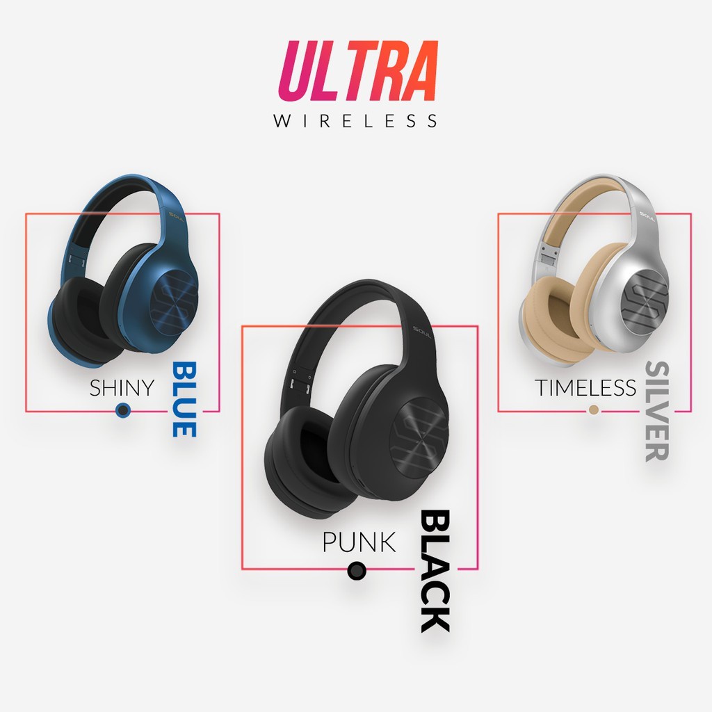 Tai Nghe Bluetooth Headphone Soul Ultra Wireless Dynamic Bass, Bluetooth 5.0, Nghe Đến 36 giờ - Chính Hãng BH 12 Tháng