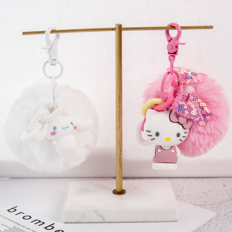 Phim hoạt hình KT Cat Keychain Mặt dây chuyền Tạo Kati Cat Korea Sáng tạo Đàn ông và phụ nữ dễ thương Túi đeo vai nữ