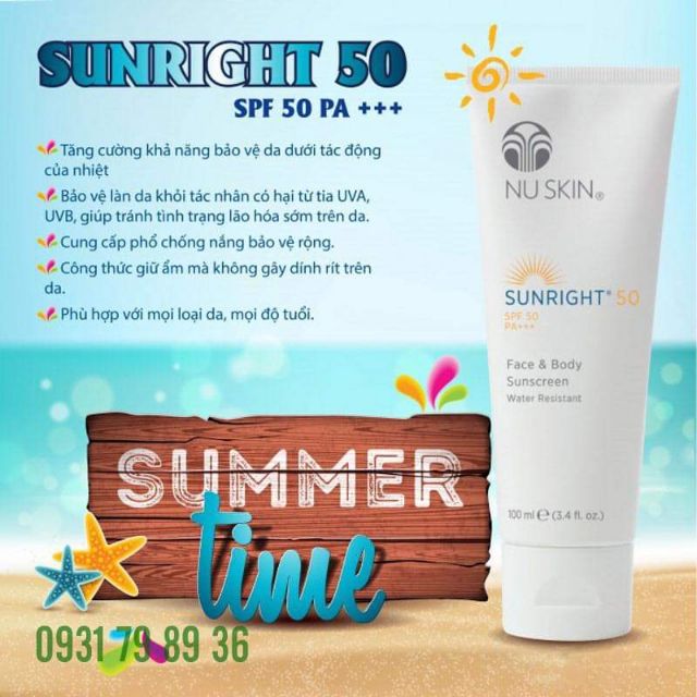 Kem chống nắng Nuskin SPF50  PA++ * tem tiếng việt mẫu mới