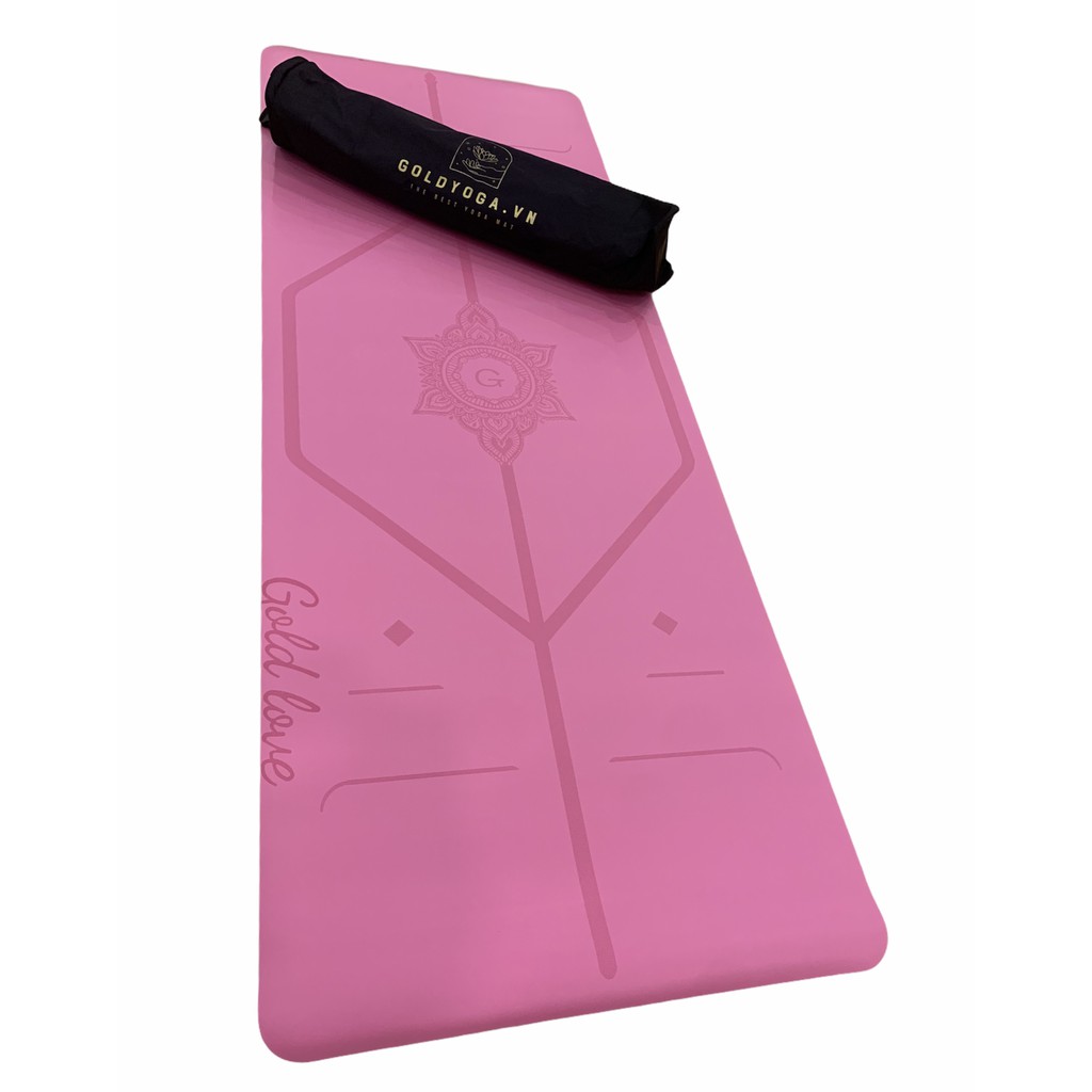 Thảm tập Yoga - Gym  PU định tuyến Goldlove 5mm siêu bám , chống trơn, bền đẹp