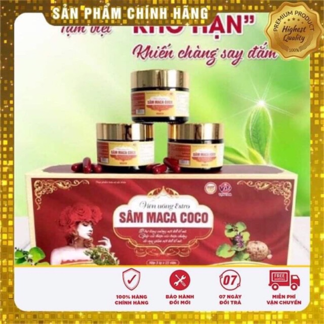 Sâm MACA COCO - Viên Uống Nội Tiết Dành Cho Phụ Nữ Tiền Mãn Kinh, Tăng Cường Nội Tiết Tố