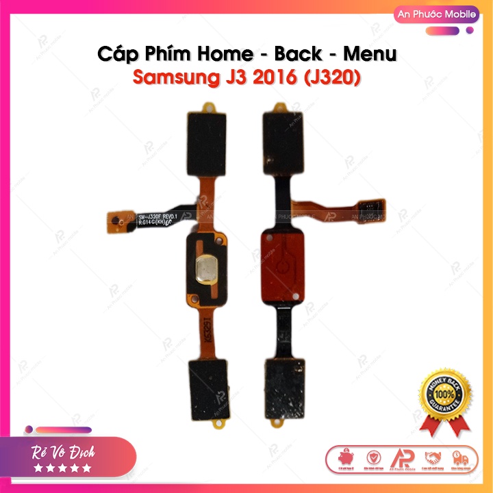 Cáp Phím Home - Back - Menu Samsung J3 2016 / J320 Zin Bóc Máy