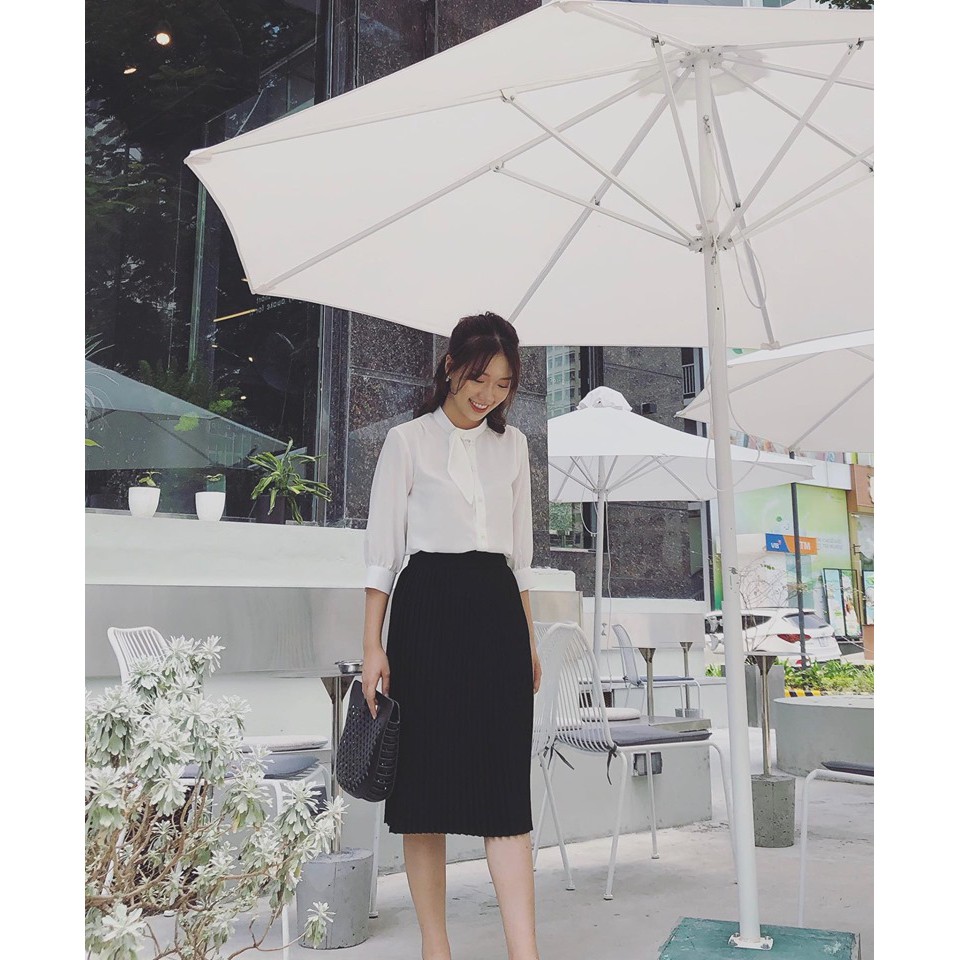 Áo cổ nơ đính trai Hamistore