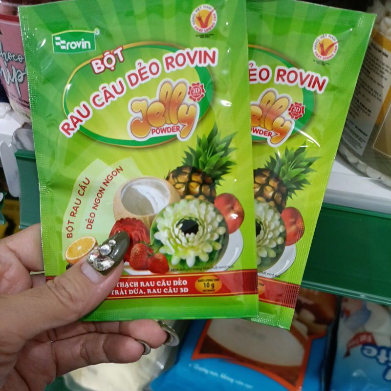 Bột rau câu Dẻo ROVIN Hoàng Yến gói 10g