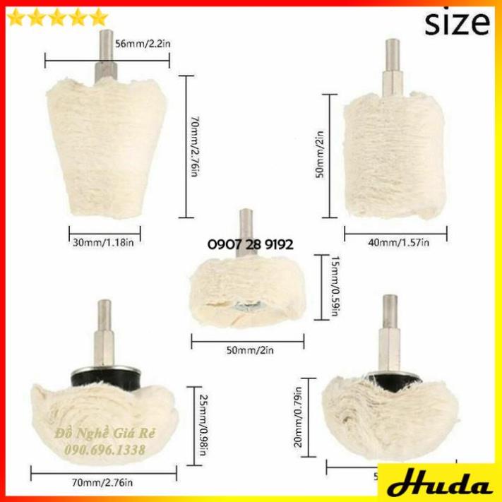 Chổi đánh bóng kim loại ⚡️FREESHIP⚡️ Đầu vải đánh bóng kim loại inox gắn máy khoan