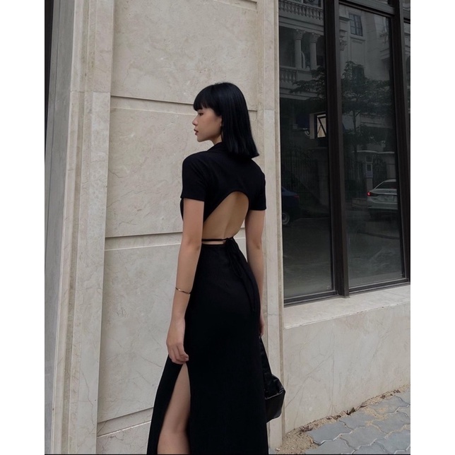 ĐẦM BODY CUT OUT LƯNG CÓ MÚT XẺ ĐÙI [kèm ảnh thật]