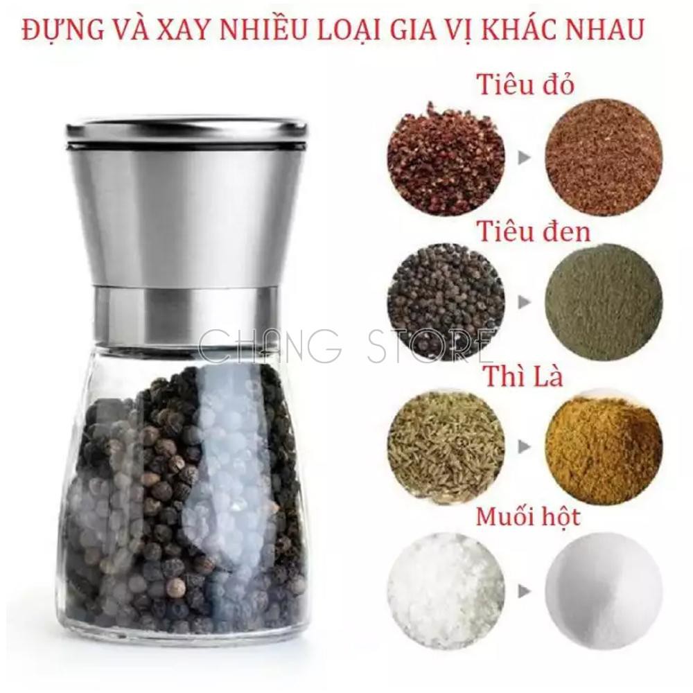 Dụng Cụ Xay Hạt Tiêu Bằng Thủy Tinh Tiện Lợi