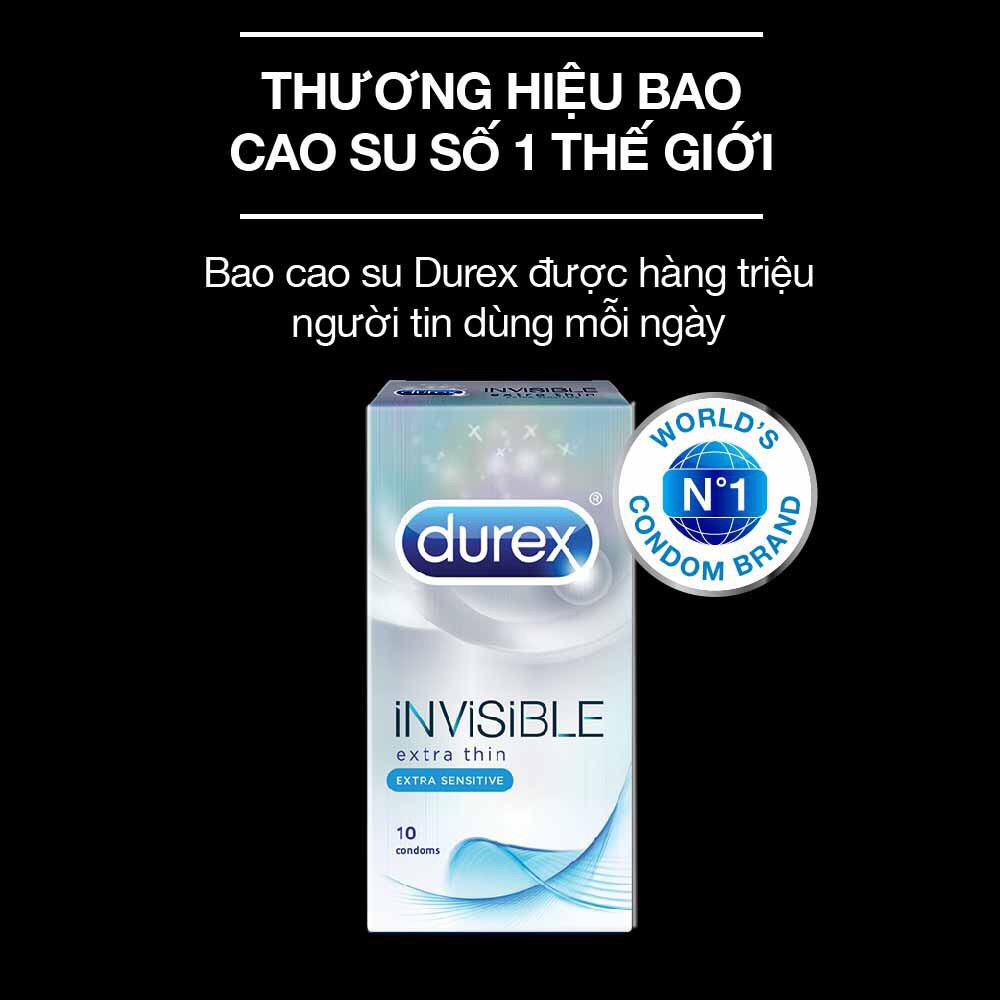 Bộ 2 Hộp Bao Cao Su Durex Invisible (20 Cái/2 Hộp) + Tặng 1 Hộp Bao Cao Su Kingtex (12 Cái/Hộp)